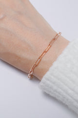 14K Solid Gold Paper Clip 8mm Bracelet - Pretty At Sam