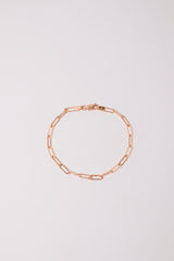14K Solid Gold Paper Clip 8mm Bracelet - Pretty At Sam
