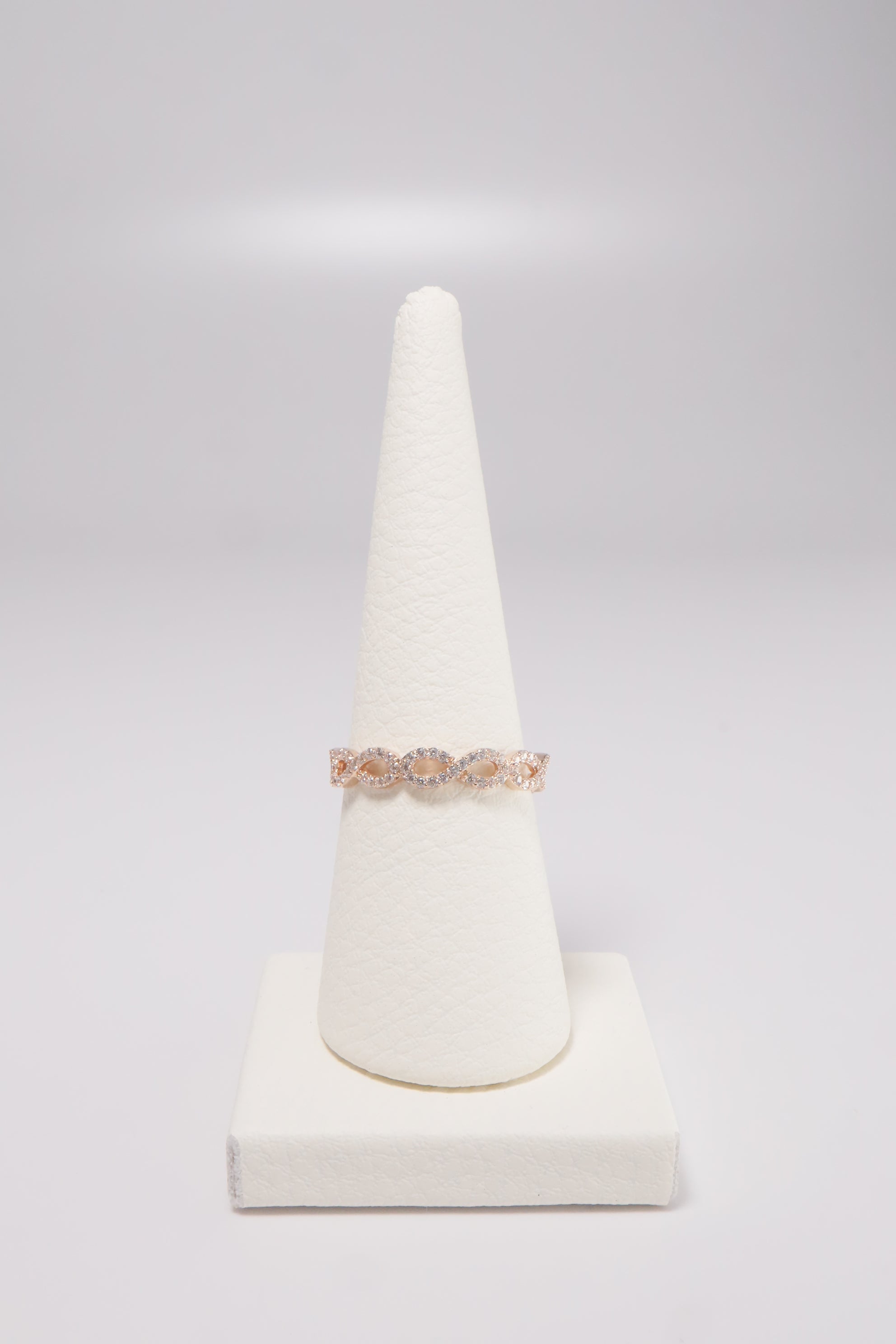 14K Solid Gold CZ Infinity Eternal Ring - Pretty At Sam