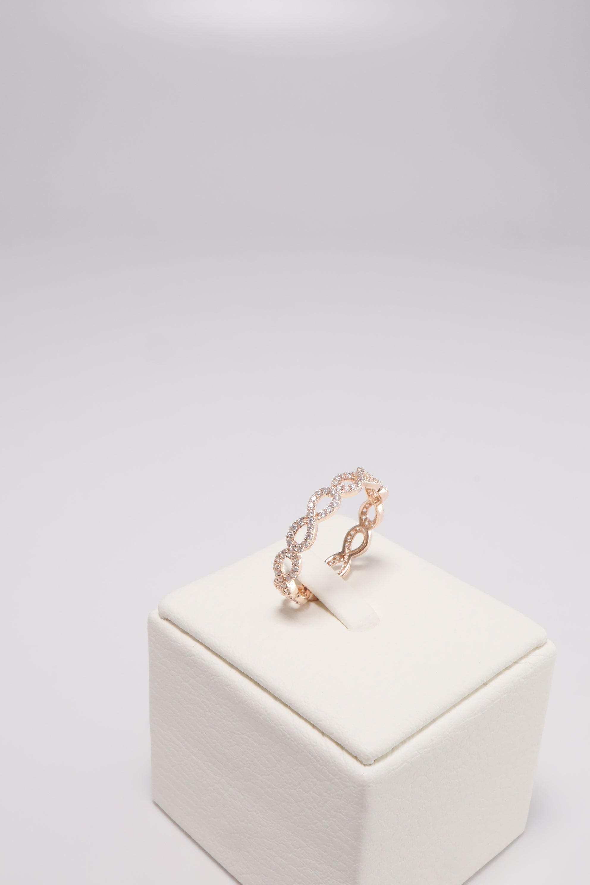 14K Solid Gold CZ Infinity Eternal Ring - Pretty At Sam