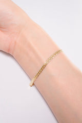14K Solid Gold Marina Chain Lobster Clasp Bracelet - Pretty At Sam