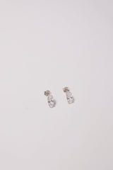 14K Solid Gold CZ 8mm Narrow Marquise Stud Earring