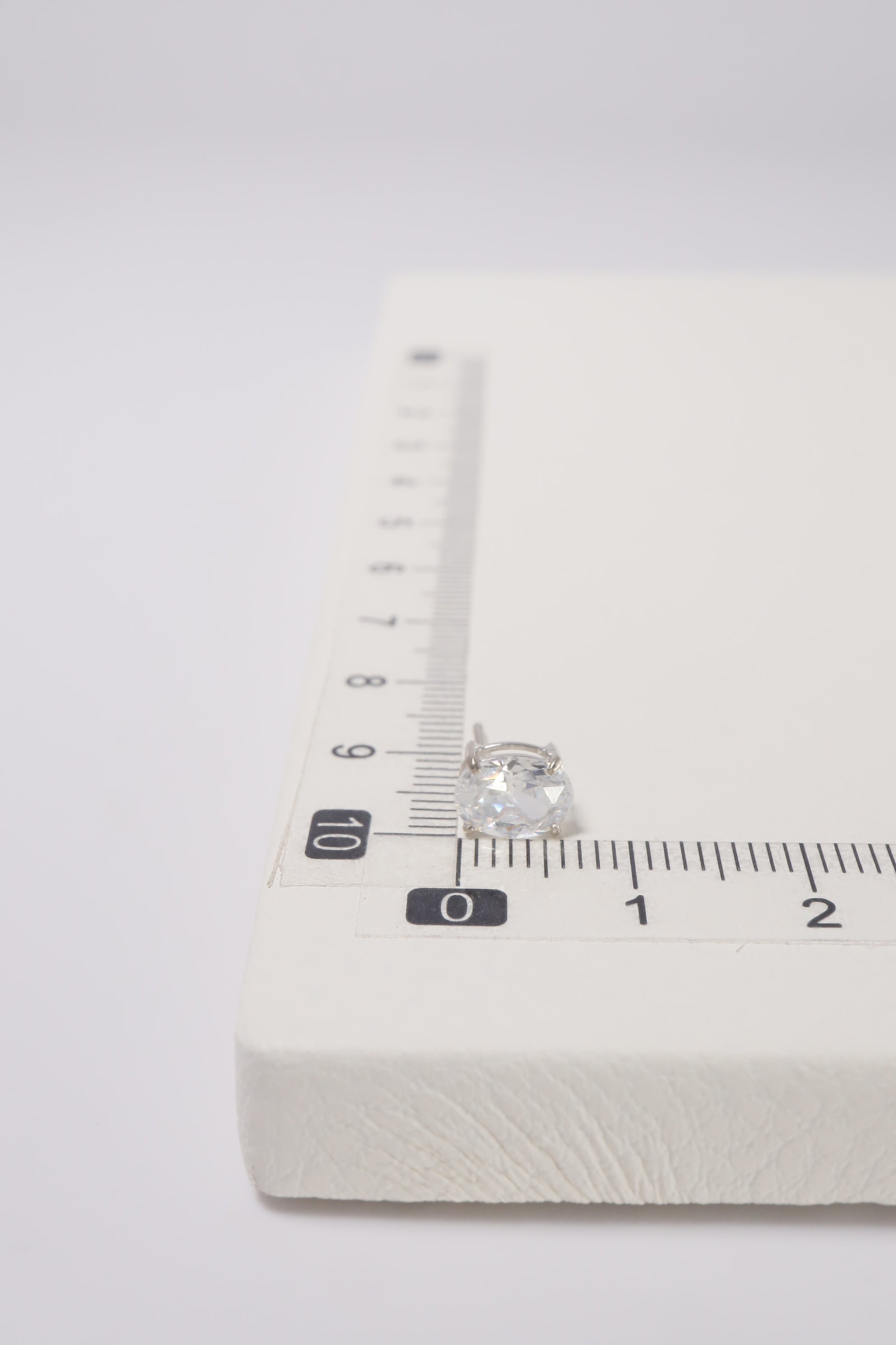 14K Solid Gold CZ 8mm Elongated Cushion Stone Stud Earring - Pretty At Sam