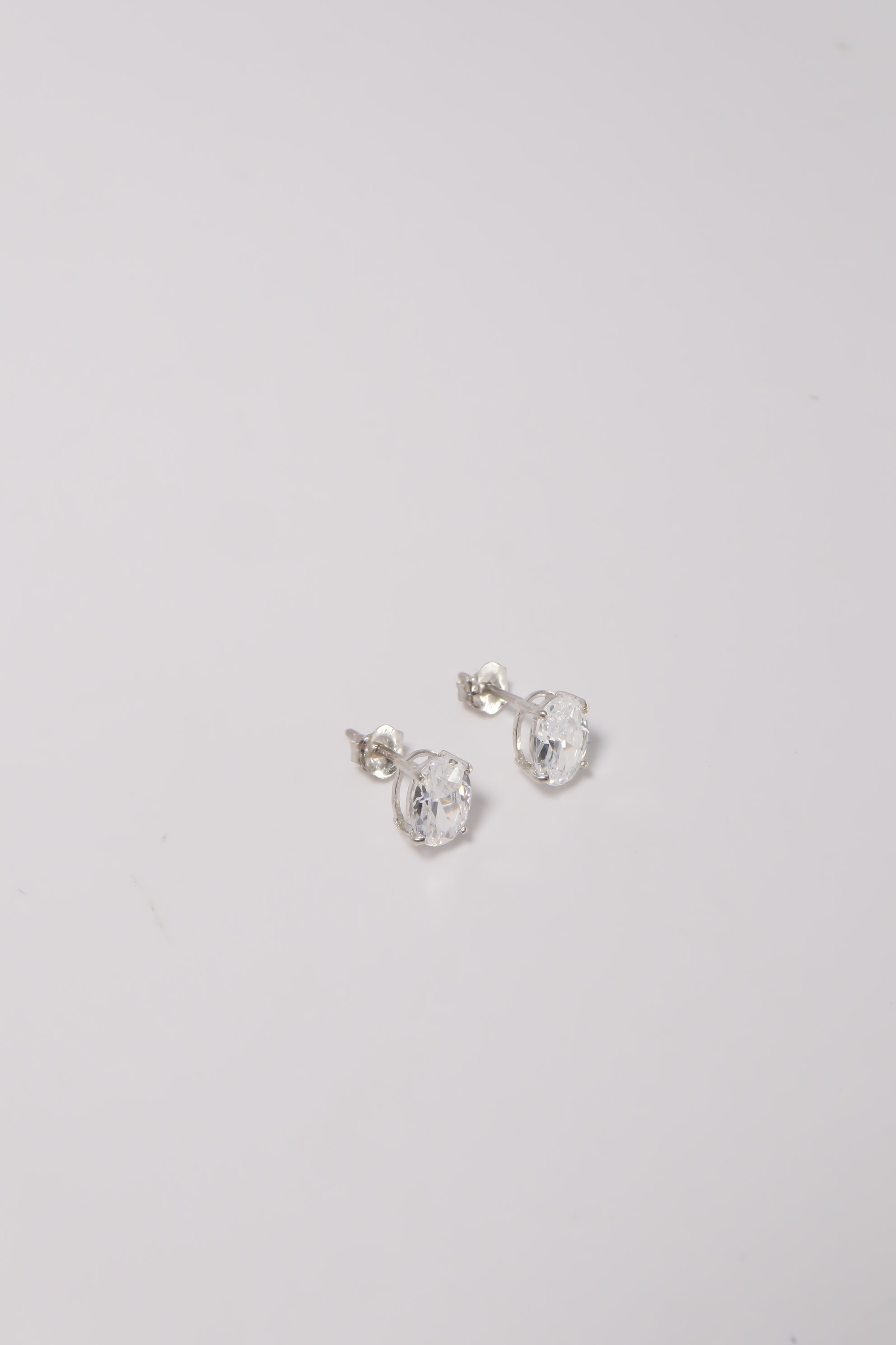 14K Solid Gold CZ 8mm Elongated Cushion Stone Stud Earring - Pretty At Sam