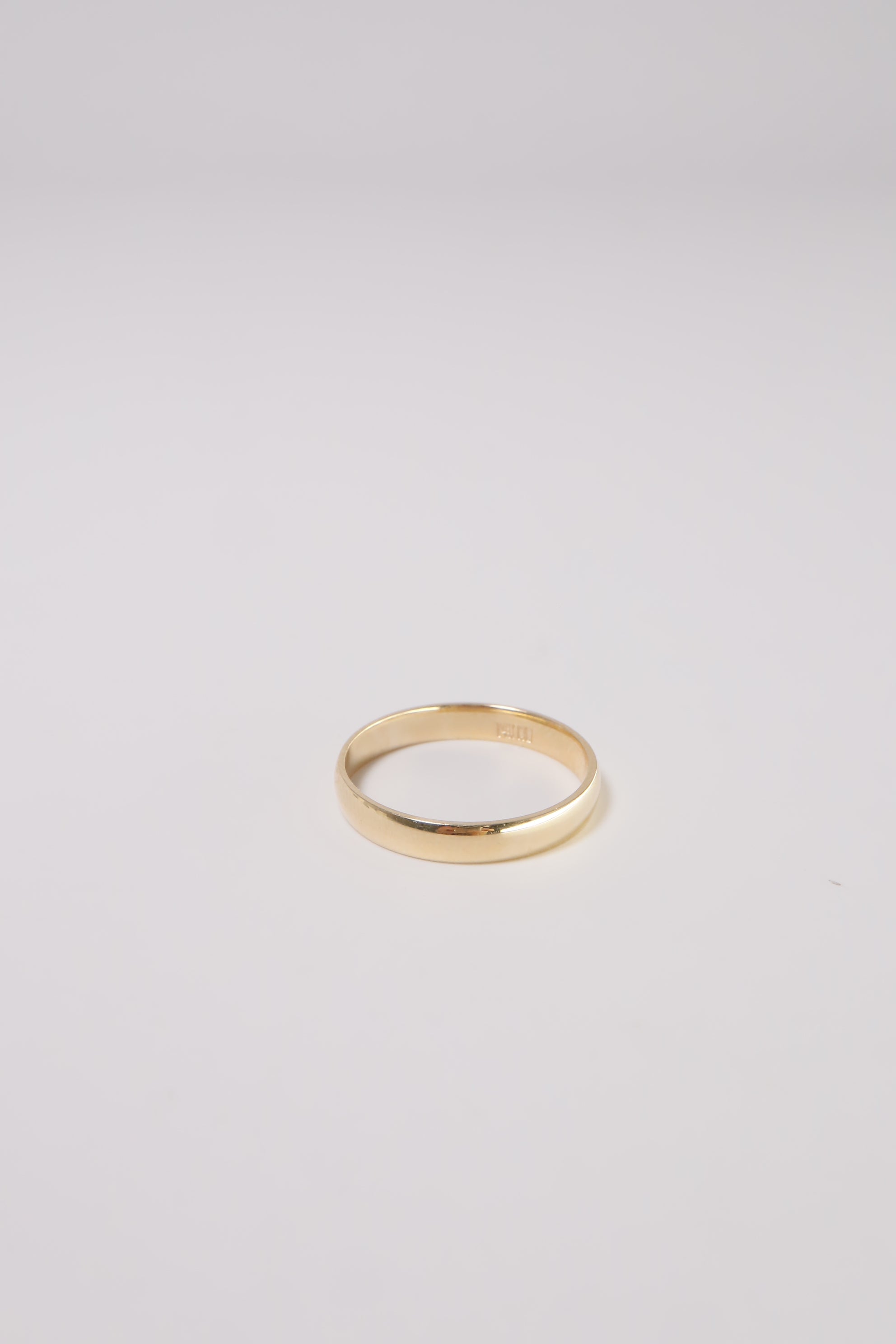 14K Solid Gold 3mm Simple Round Cut Couple Ring - Pretty At Sam