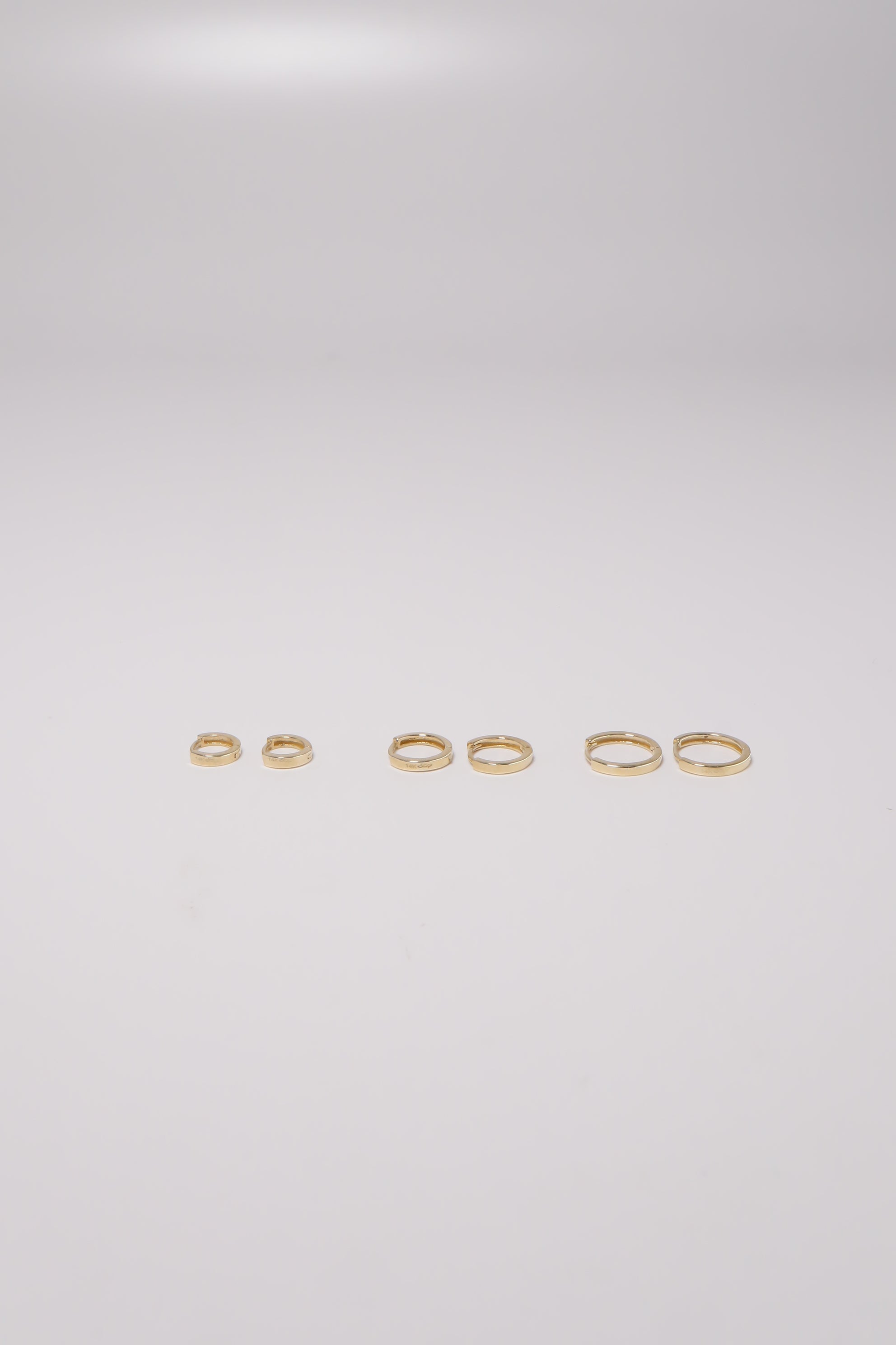 14K Solid Gold 8MM Box Edge Hoop Earring - Pretty At Sam