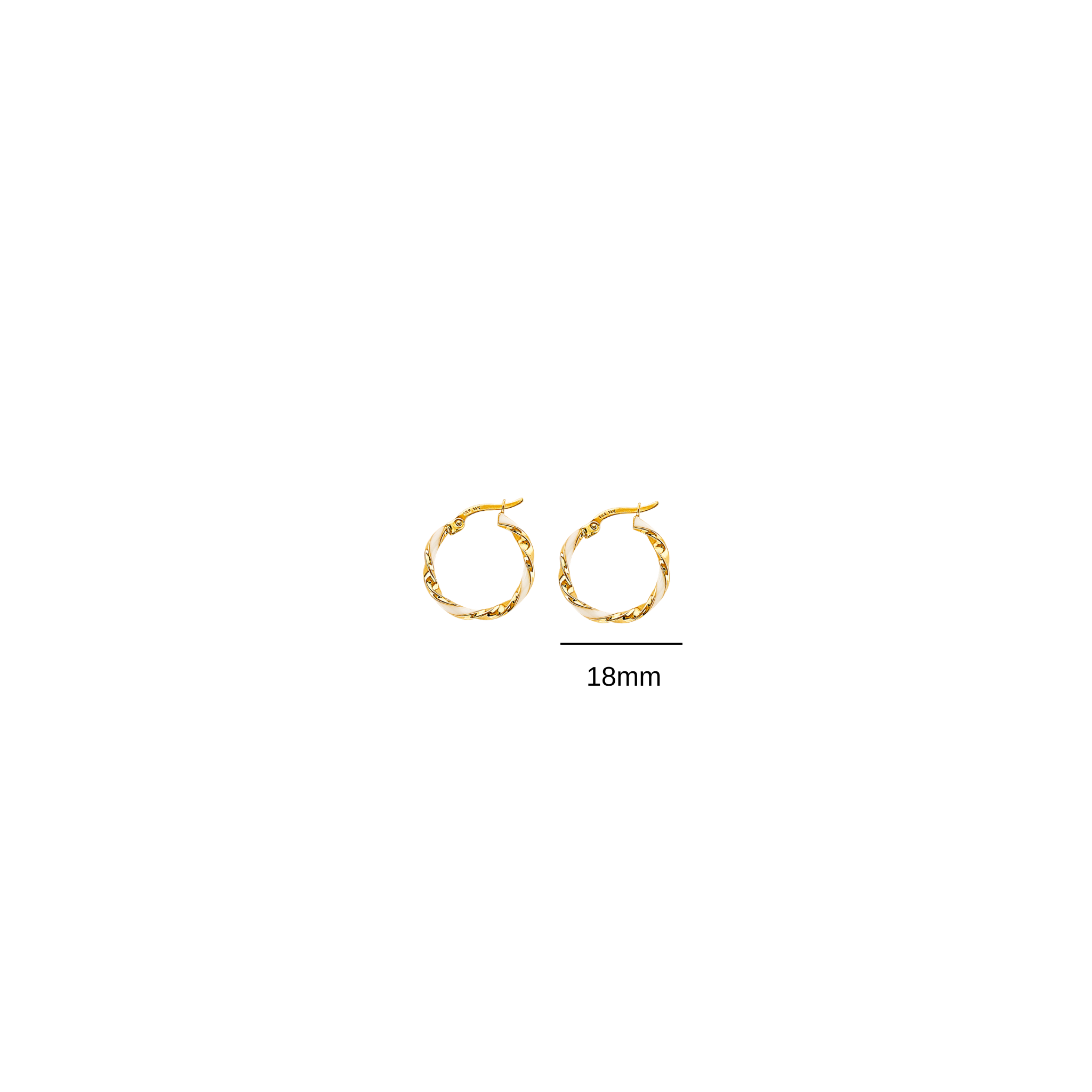 Minimalist 14k gold and enamel earrings on white background