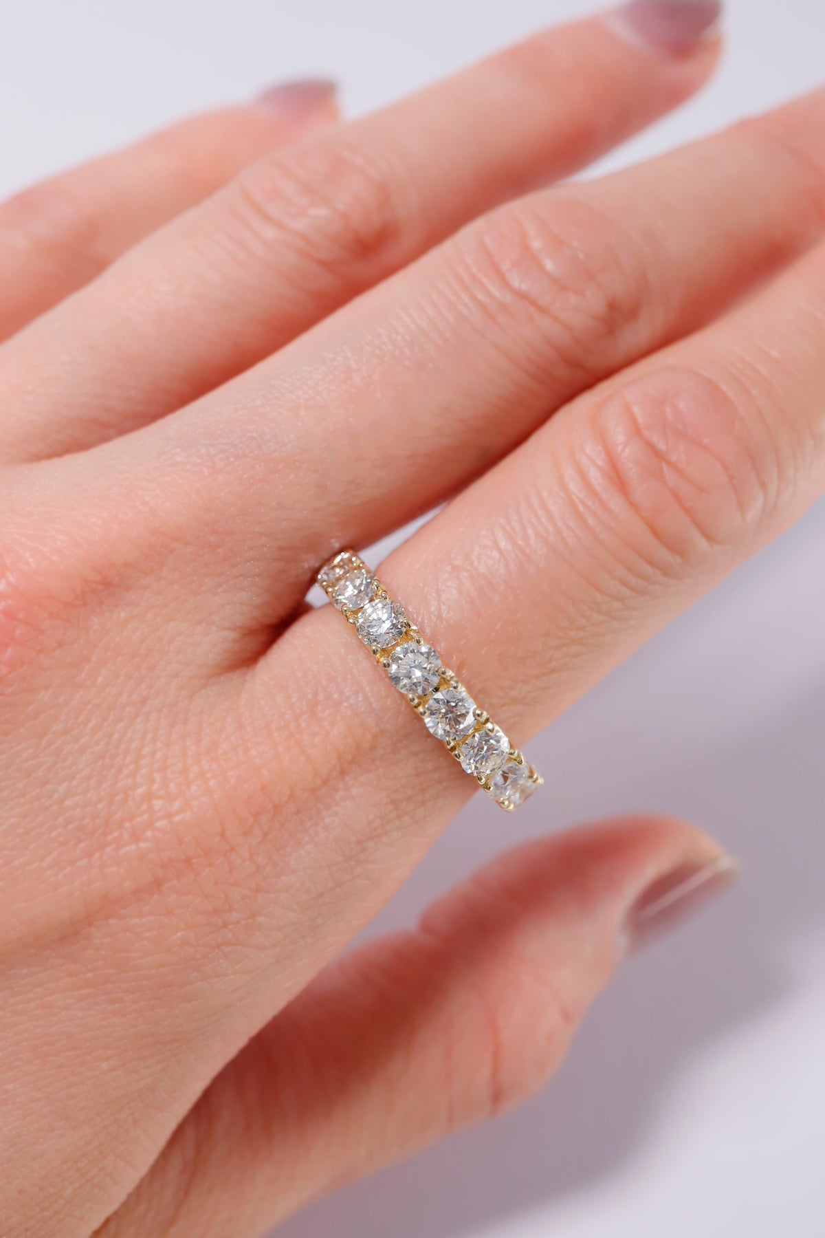 14K Solid Gold 3.7MM Natural Diamond Eternal Ring - Pretty At Sam