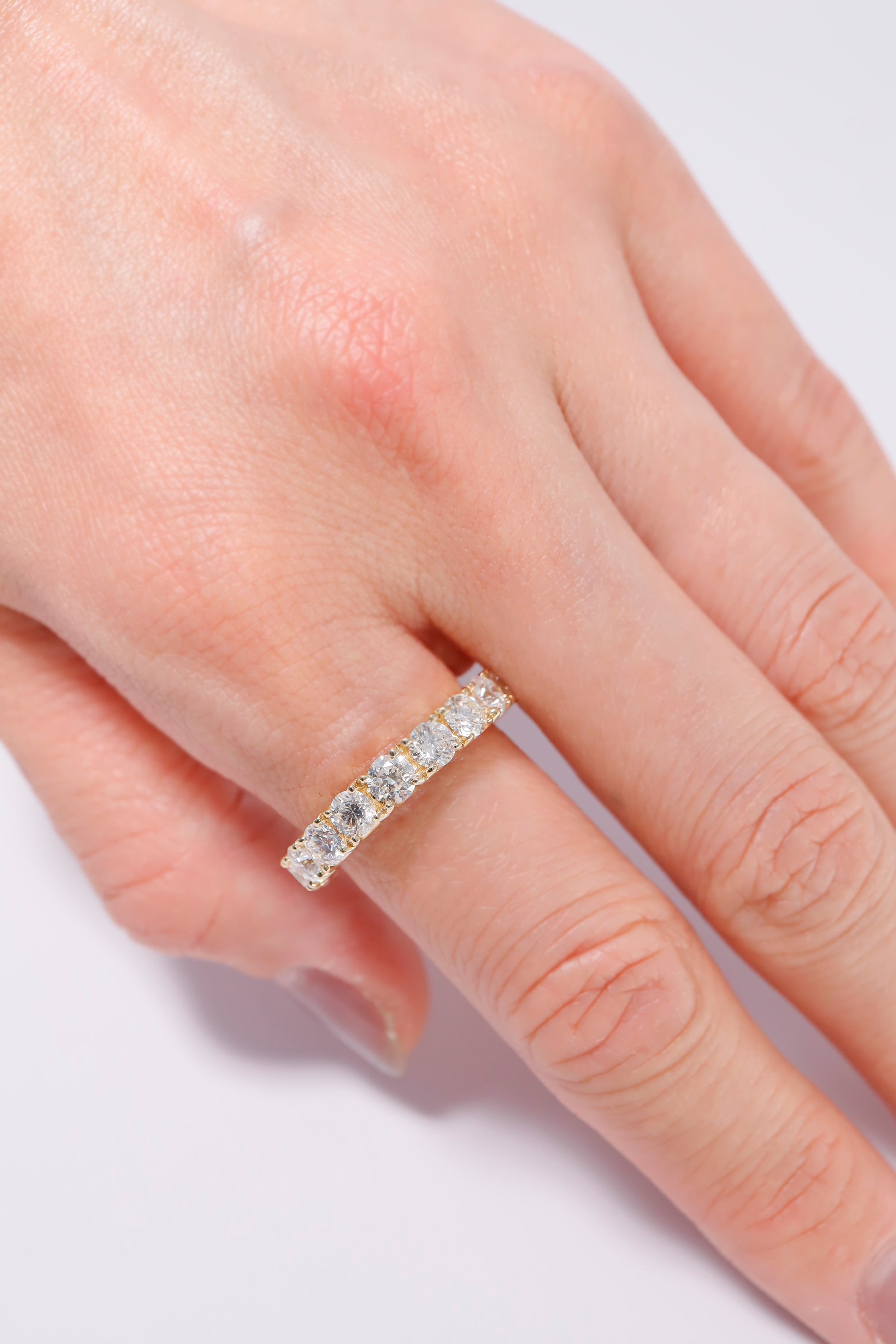14K Solid Gold 3.7MM Natural Diamond Eternal Ring - Pretty At Sam