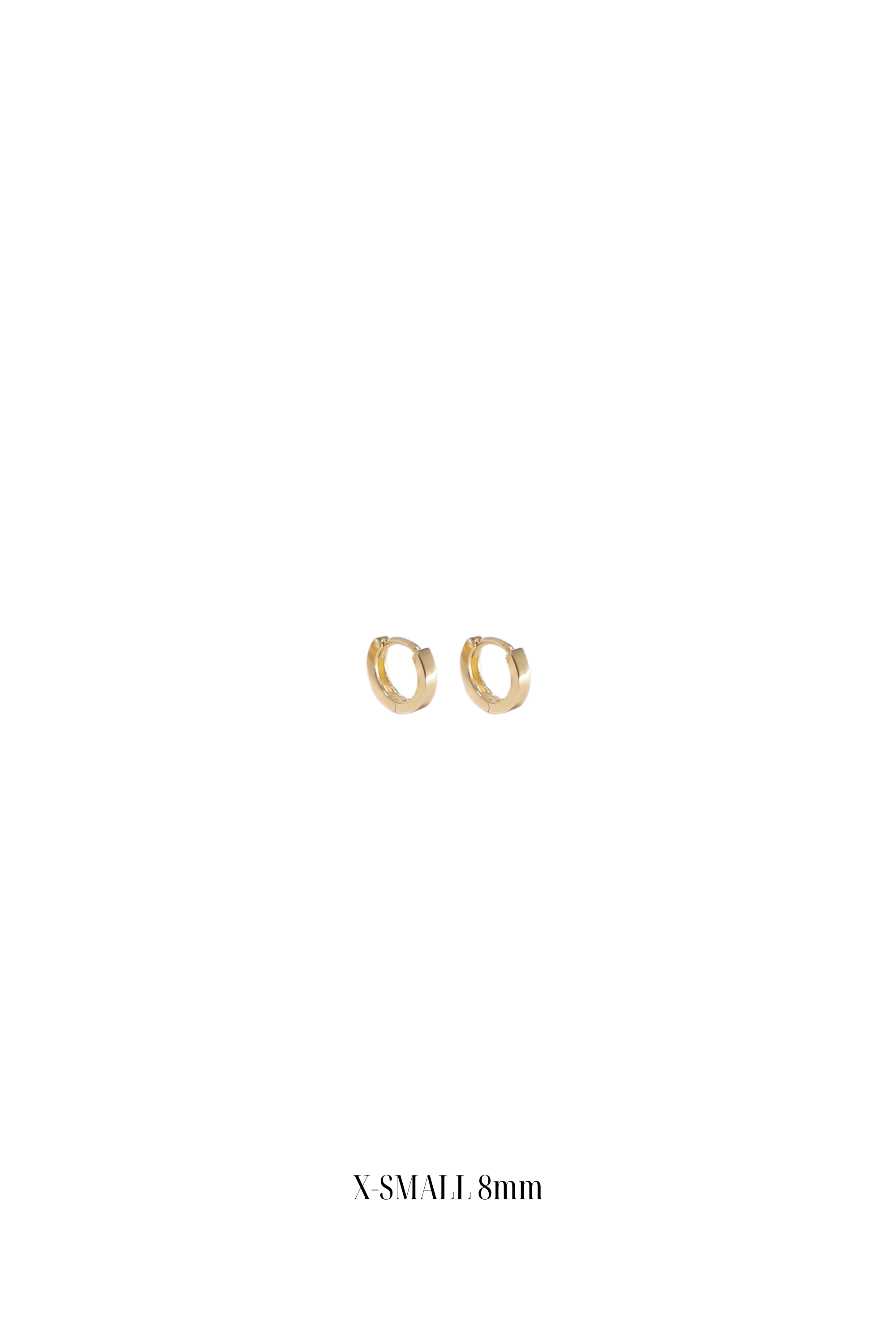 14K Solid Gold 8MM Box Edge Hoop Earring - Pretty At Sam