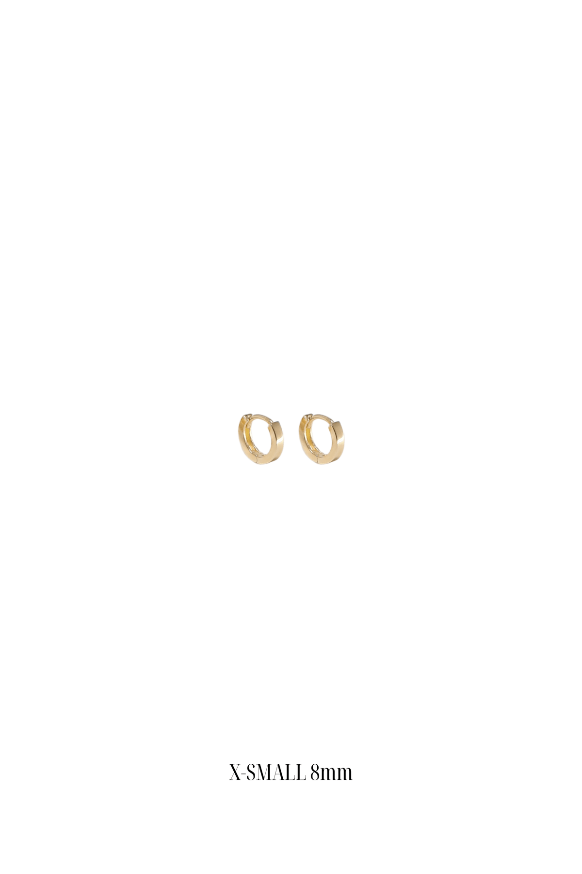 14K Solid Gold 8MM Box Edge Hoop Earring - Pretty At Sam