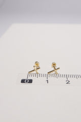 14K Solid Gold Cross Screw Back Stud Earring - Pretty At Sam