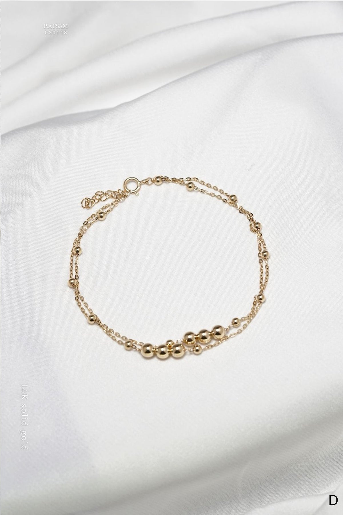 PATSAM 14K Solid Gold Ball Chain Bracelet Series – Handmade to Order