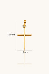 14K Solid Gold Cross Pendant - 0.74g Real Gold Charm (25x12mm)