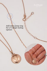 14K Solid Gold Coin Pendant – Vintage-Inspired Elegance