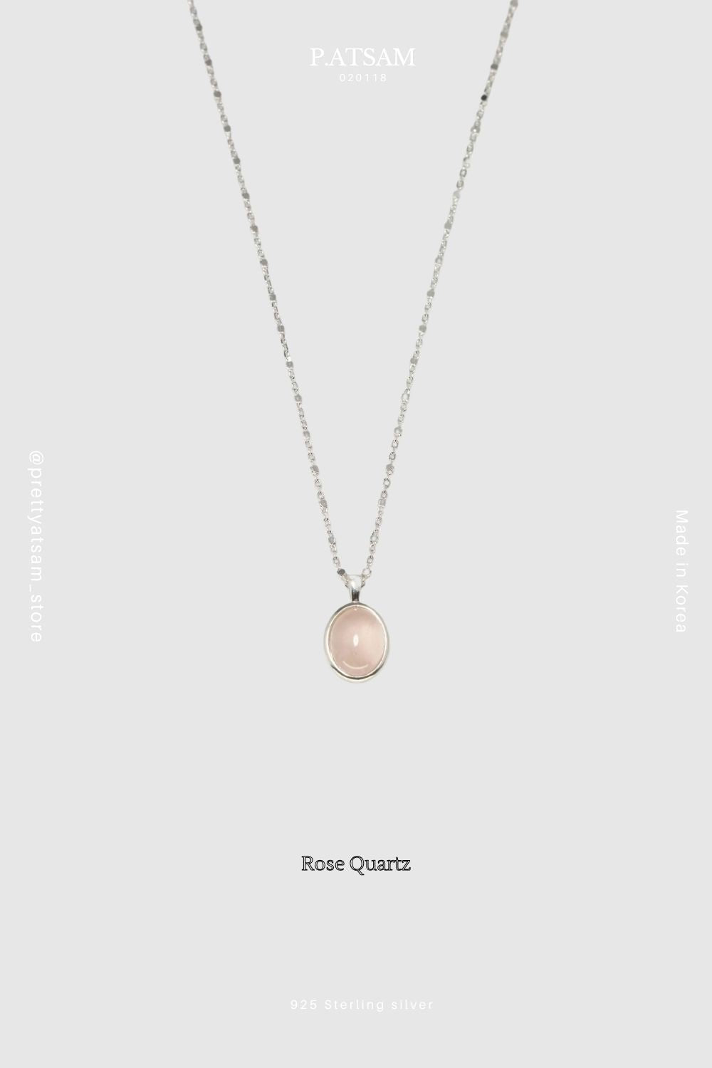 925 Raw Stone Oval Pendant Necklace – Multiple Natural Gemstone