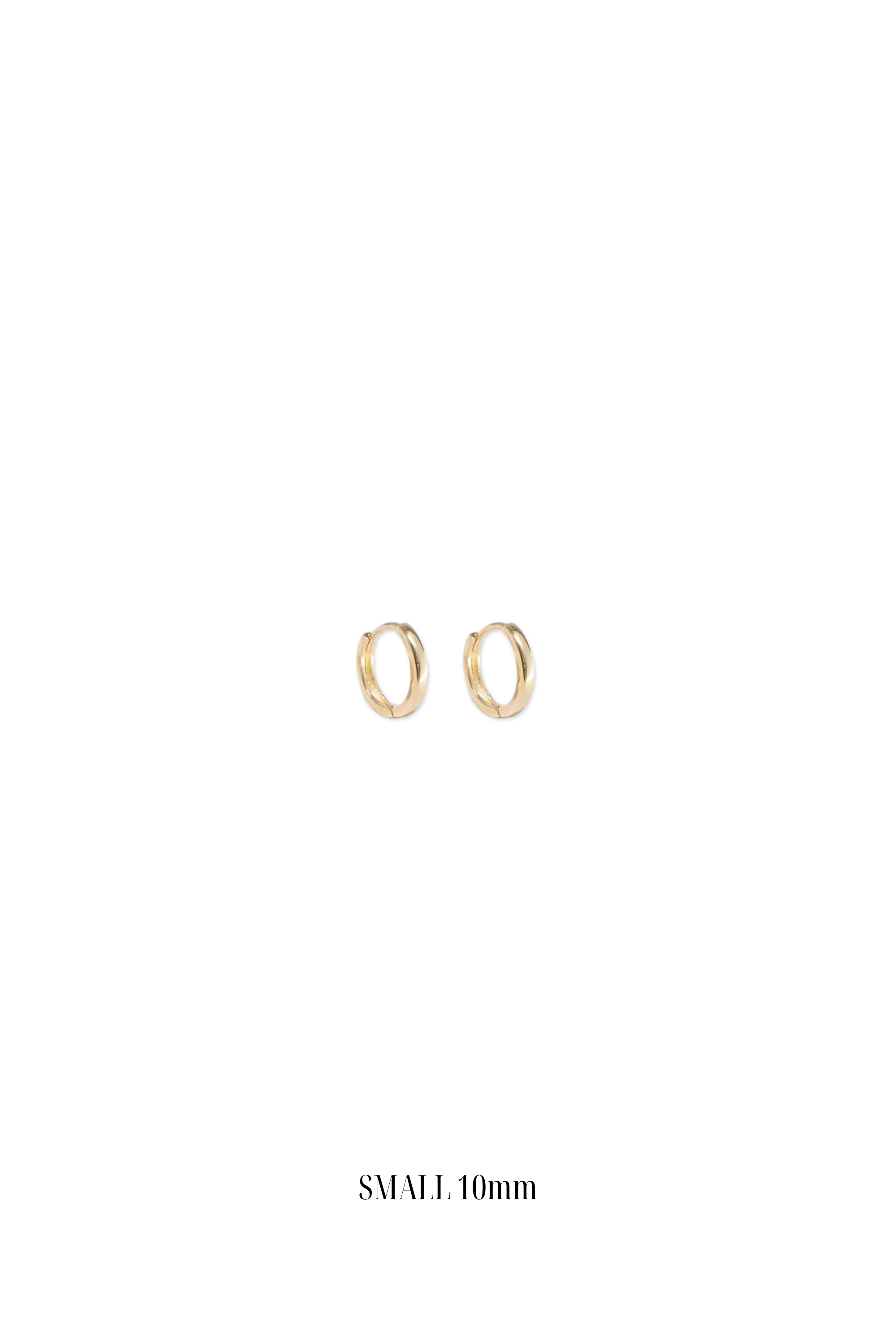 14K Solid Gold 10MM Round One Touch Hoop Earring - Pretty At Sam