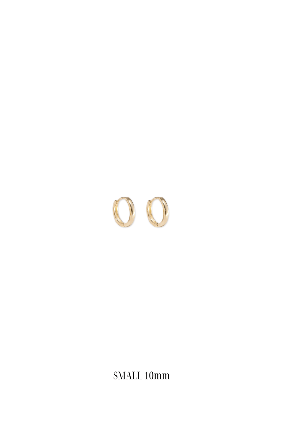 14K Solid Gold 10MM Round One Touch Hoop Earring - Pretty At Sam