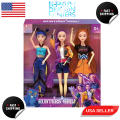 K-pop Demon Hunter Dolls Set of 3 or Single Random Character – 11.8 Inch Collectible Figures with Poseable Joints and Realistic Outfits