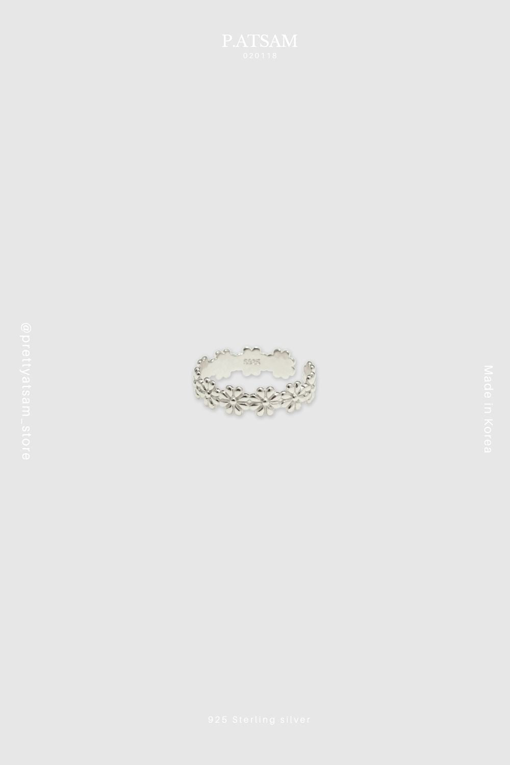 925 Sterling Silver Vermeil Daisy Open Ring – Adjustable Floral Glow