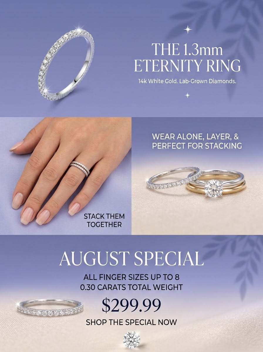 1.3mm Lab-Grown Diamond Eternity Ring in 14k Gold (0.30 ctw)