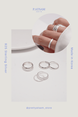 925 Sterling Silver Smooth Finish or Brushed Textured Stackable Ring