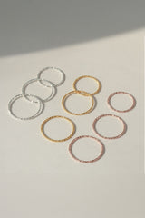 92.5 Sterling Silver 1MM Ultra Sparkling Cut Ultra Thin Daily Ring