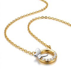 adjustable gold necklace 17 inch plus extender front view