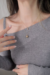 14K Solid Gold Puffy Small Heart Charm Necklace