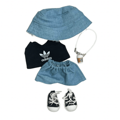 Labubu 5pcs Black Adidos Doll Clothes Set – Fits 5.5” Dolls