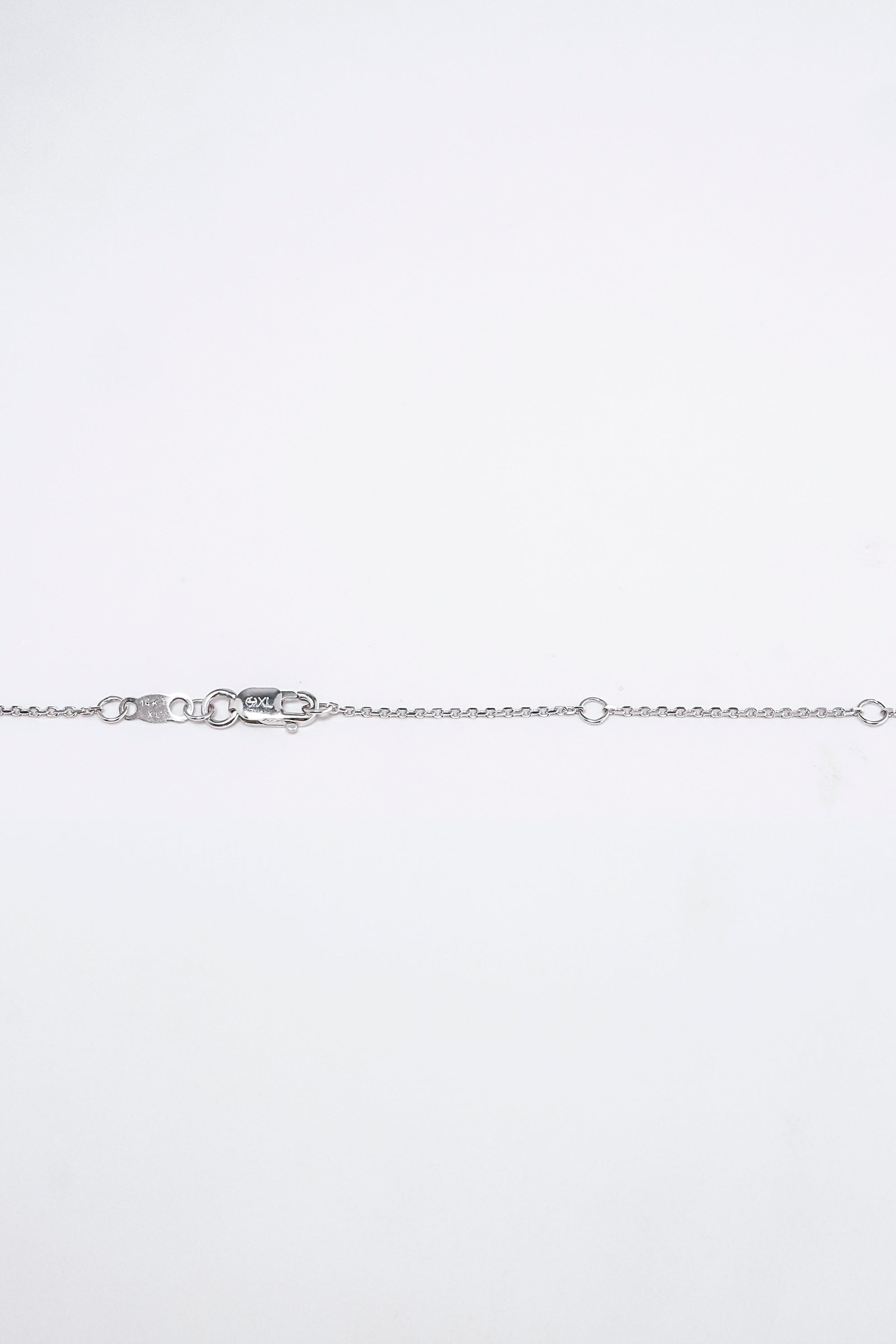 14K Solid Gold 18" Natural Diamond Simple Stud Chain Necklace (16" With 2" Extension) - Pretty At Sam