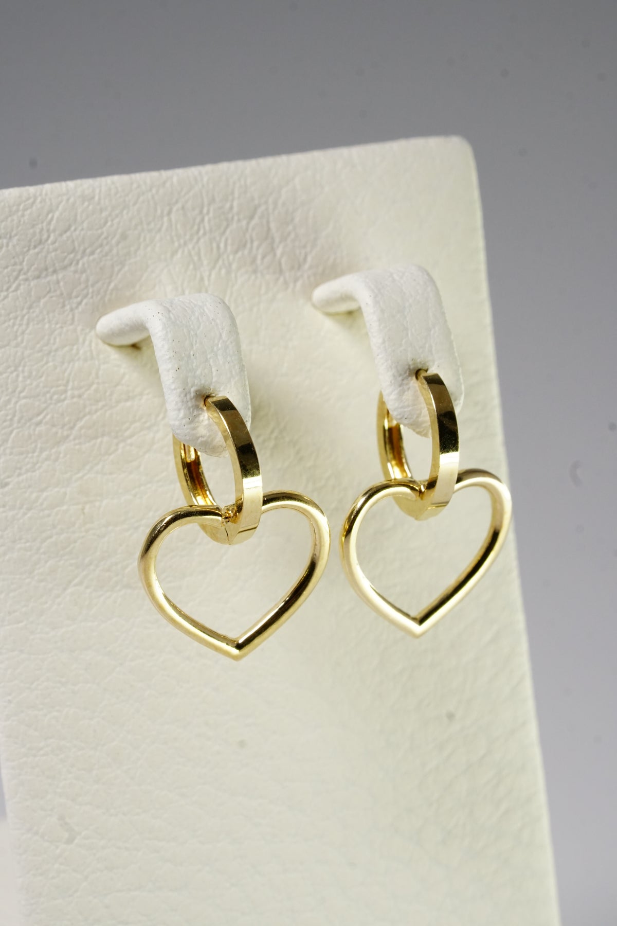 14k Solid Gold Open Heart Dangle Earring - Pretty At Sam