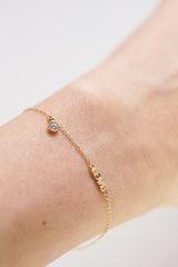 14K Solid Gold Love Charms Bracelet