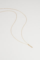 14K Solid Gold Textured Bar Pendant Made in Korea Necklace