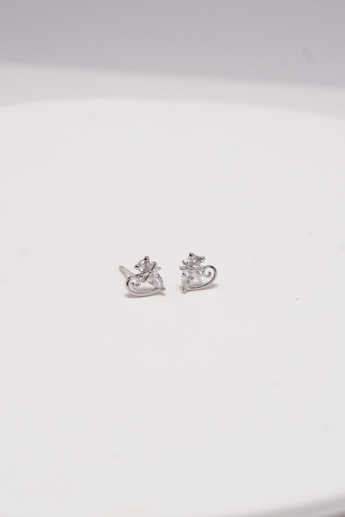 Purrfect Heart Kitty Stud Earring