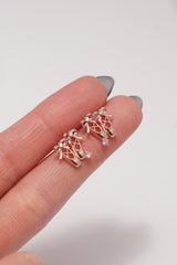 ✨ Bow Ribbon Ballerina Shoes Stud Earrings – Rose Gold Plated, Hypoallergenic ✨
