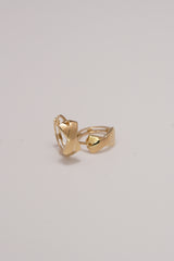 14K Solid Gold Sculpted Bow Huggie Hoop Earrings – Elegant & Secure