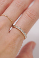 14K Solid Yellow Gold CZ Channel Setting 2.7MM Ring