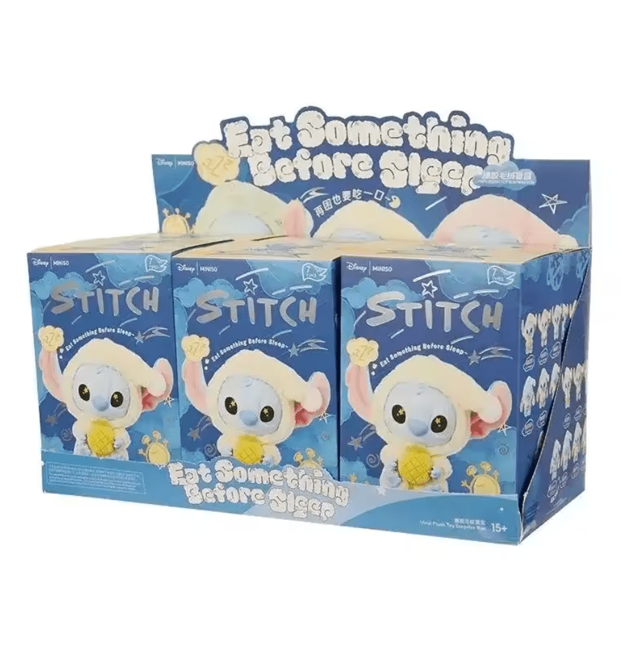 Miniso Stitch “Eat Before Sleep” Vinyl Blind - Box (7″) - Pretty At Sam