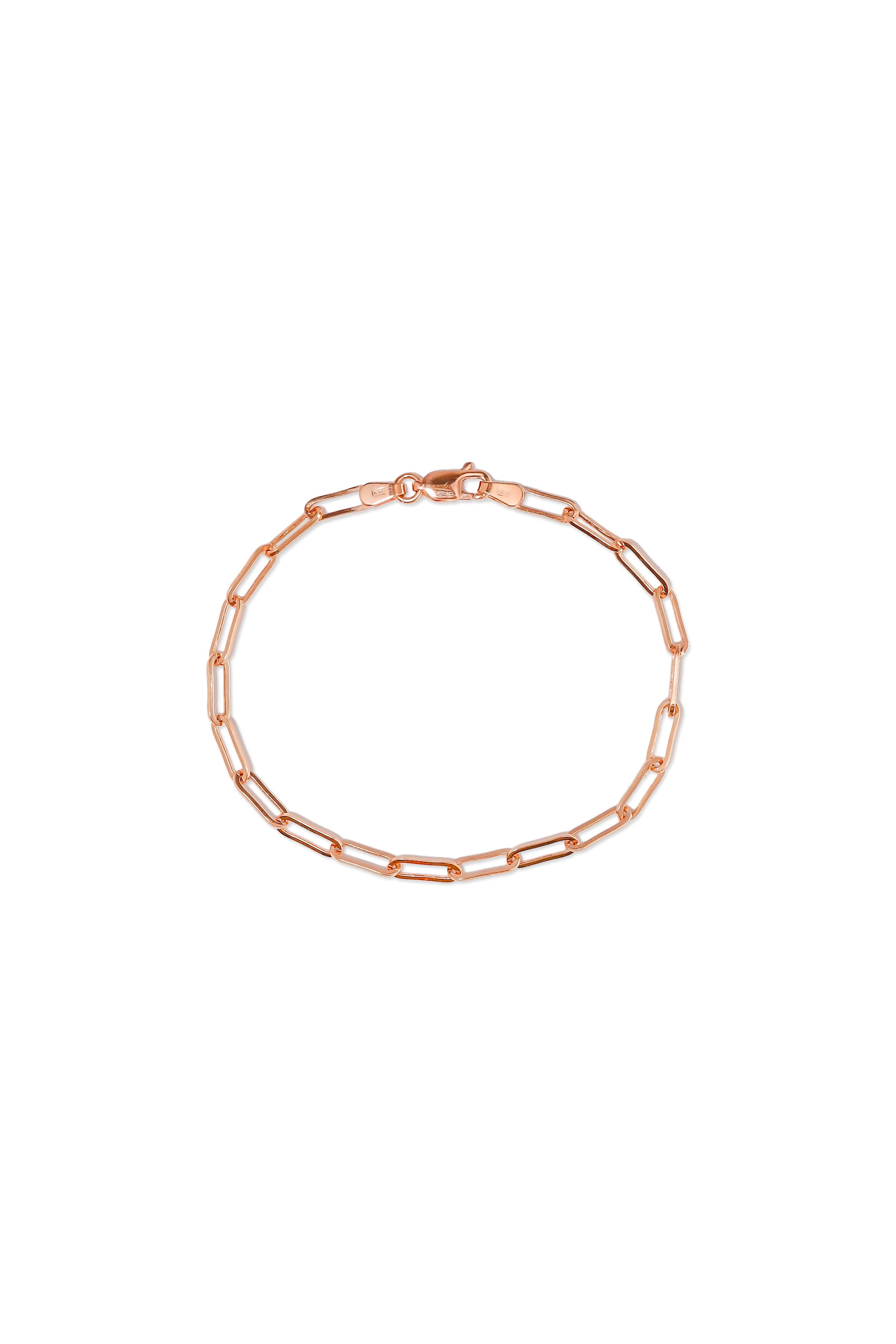 14K Solid Gold Paper Clip 8mm Bracelet - Pretty At Sam