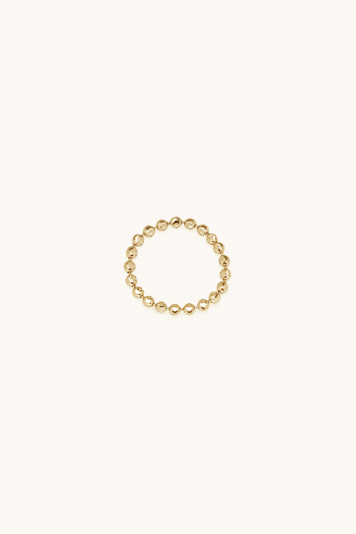 14K Solid Gold 2MM Moon Cut Ball Chain Rings