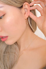 925 Sterling Silver Sleek U Shaped Double Hoop Drop Earring - Pretty At Sam