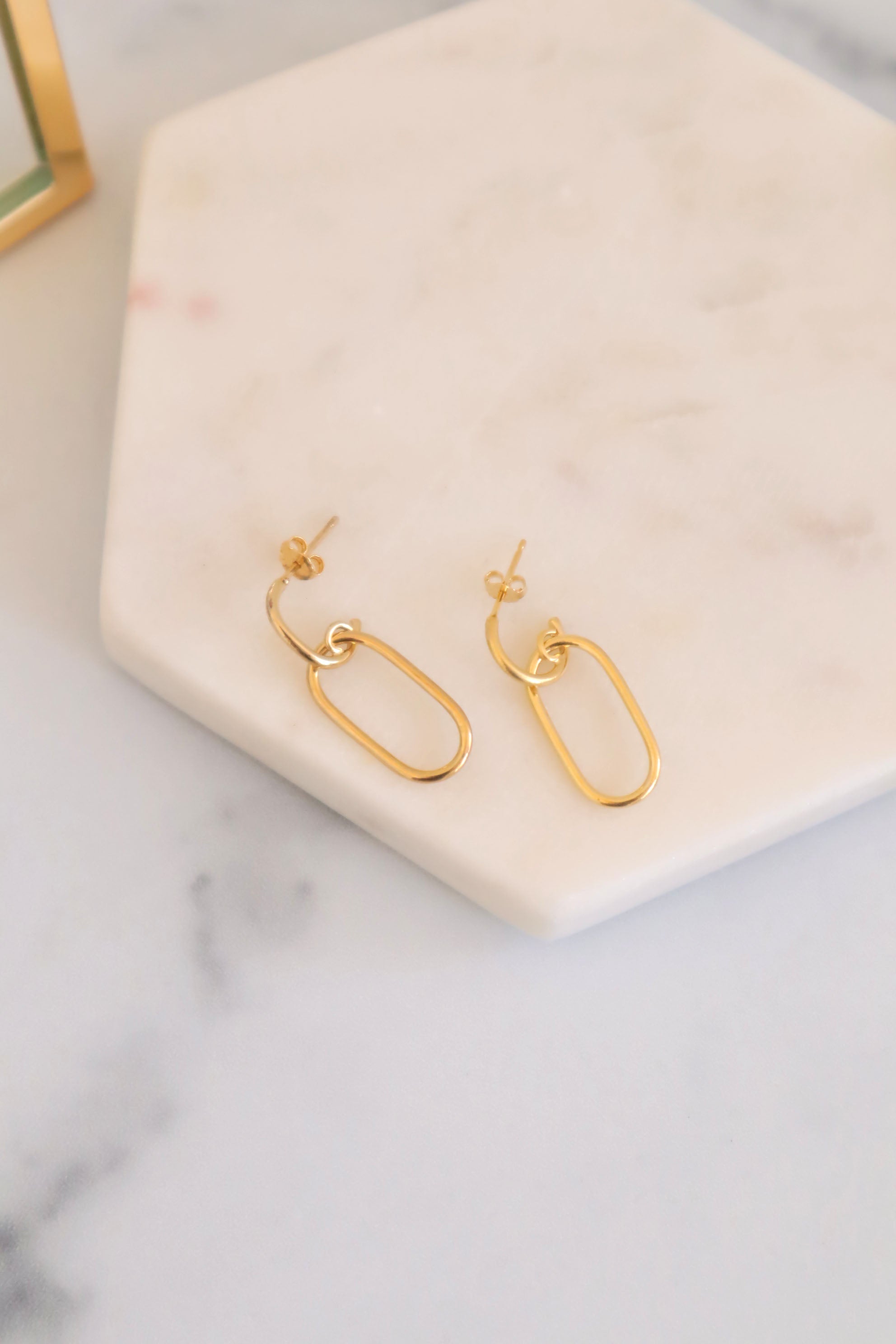 925 Sterling Silver Sleek U Shaped Double Hoop Drop Earring - Pretty At Sam