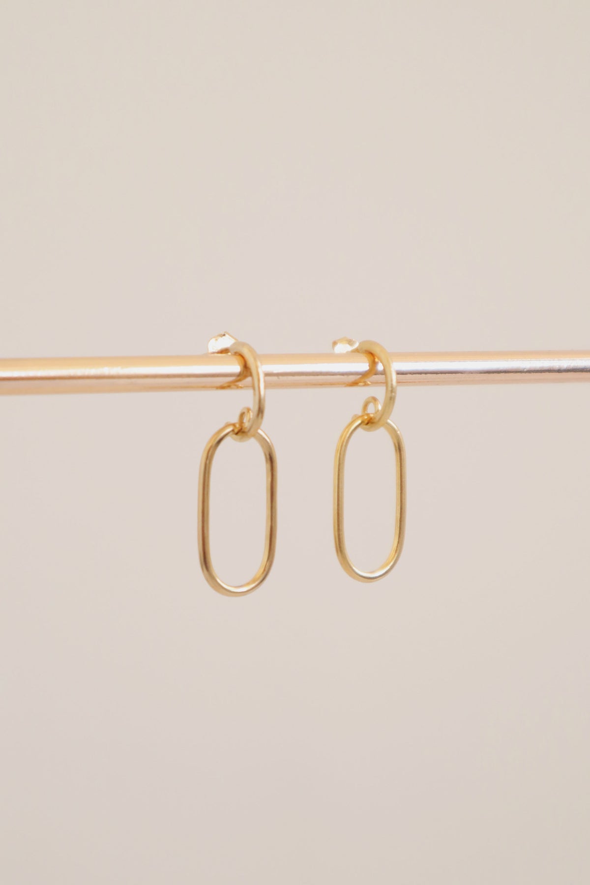 925 Sterling Silver Sleek U Shaped Double Hoop Drop Earring - Pretty At Sam