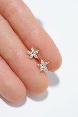 14k Solid Gold Daisy Flower Motive Screw Closure Stud Earring - Pretty At Sam